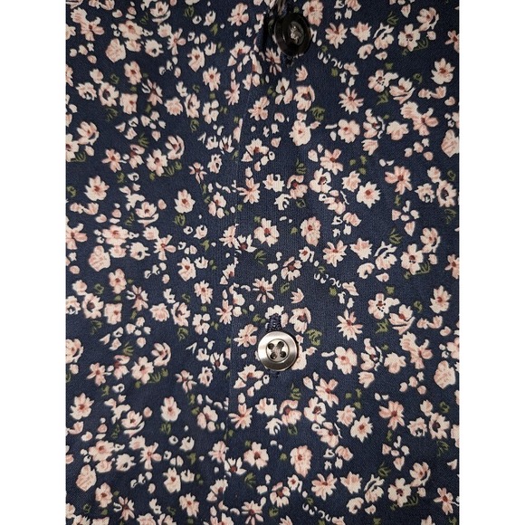 J Ferrar 2X-Large Slim Fit Stretch Floral Print Blue/White  Long Sleeve Shirt - Picture 6 of 7